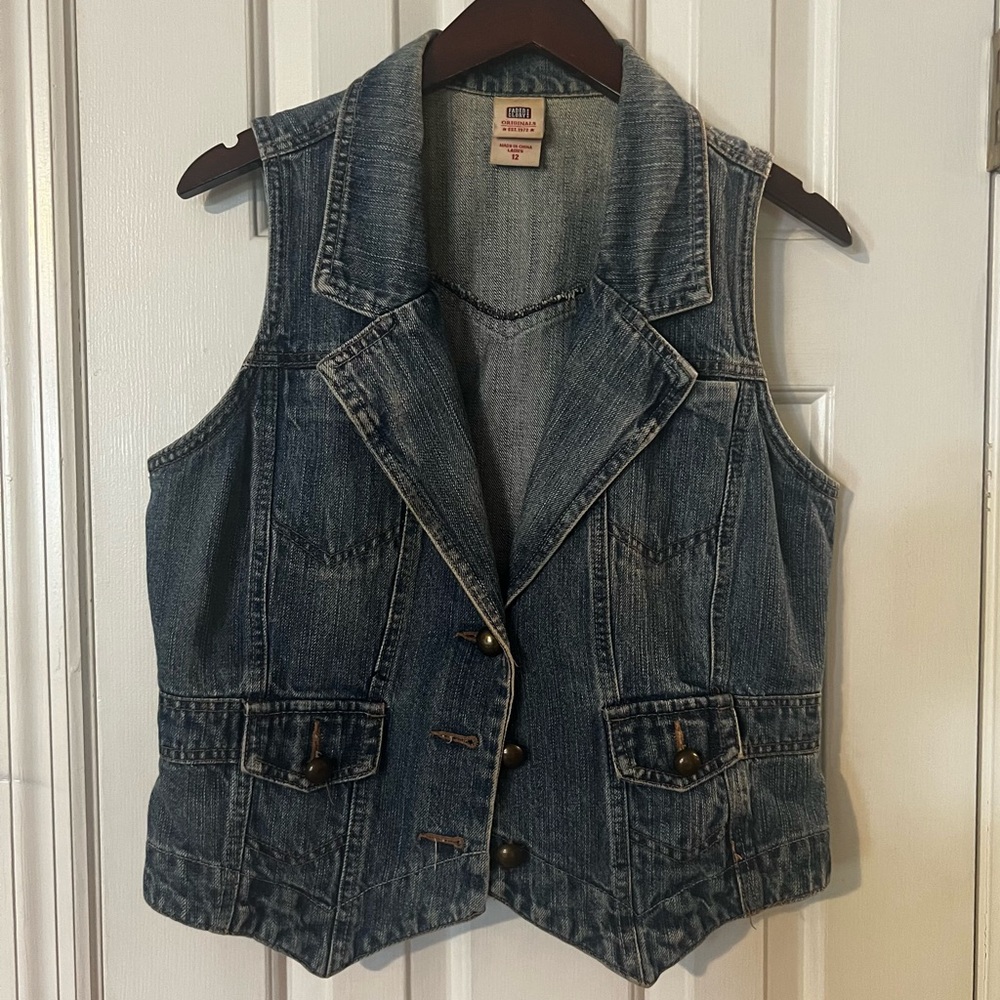 Faded Glory Originals Ladies Denim Jacket Heavyweight Cotton Vintage